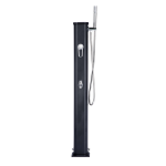 Douche Solaire Extérieure 35L - Réservoir Chauffage Écologique Énergie Solaire, Hauteur 210 cm, Structure Anti-UV et Intempéries, Douchette Réglable, Installation Facile Sans Électricité, Idé