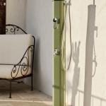 Douche Solaire Extérieure 35L - Réservoir Chauffage Écologique Énergie Solaire, Hauteur 210 cm, Structure Anti-UV et Intempéries, Douchette Réglable, Installation Facile Sans Électricité, Idé